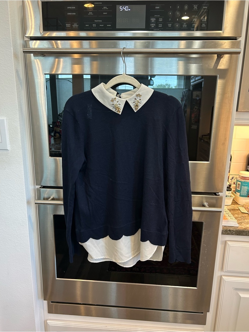 Ted Baker Suzaine Sweater with Embellished collar size 6-8 US GUC